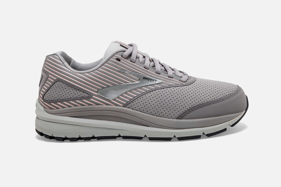 Brooks Running Shoes Womens Grey - Addiction Walker Suede - 7283-DAPIH